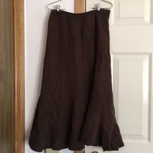 Brown flare skirt